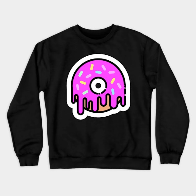 Donut // Line Art Sticker Crewneck Sweatshirt by Pulpixel